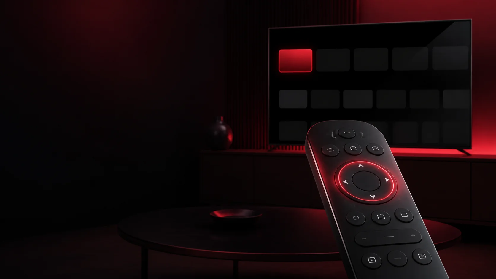 Controle remoto navegando em uma televisão